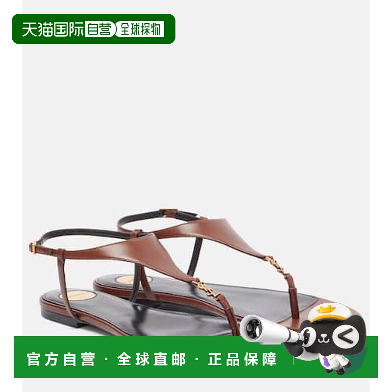 1h可退 潮奢 Saint Laurent 圣罗兰 女士 Cassandra 皮质人字拖