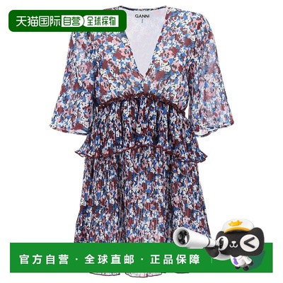 1h可退 GANNI 女士连衣裙 F8864999 SS2024 花色 Abito a v Ganni