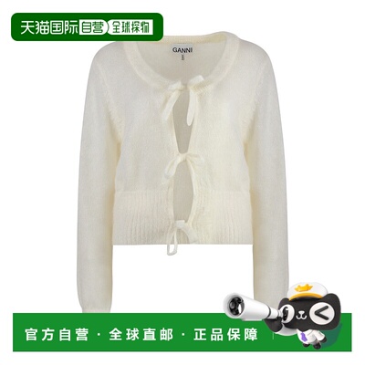 GANNI 女士针织毛衣 K23432666135 SS2025 白色 MAGLIERIA开衫