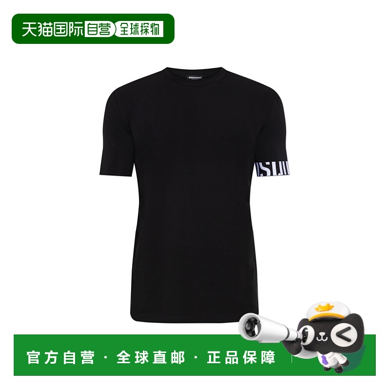 1h可退 DSQUARED2 男士T恤 D9M3S59800010 AW2025 黑色 T-shirt f