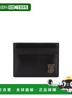 BURBERRY 男士钱包 80091921 SS2019  黑色皮质卡夹卡包
