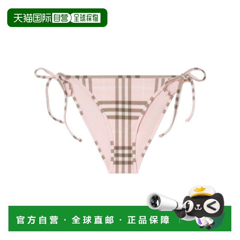 BURBERRY 女士泳装 81236621 SS2026 粉红色 格纹比基尼泳裤