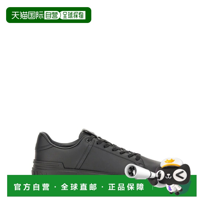 1h可退 BALMAIN 男士运动鞋 DM1VI288LVTR0PA-7 SS2025 黑色男鞋
