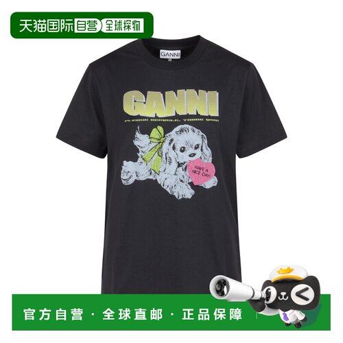 GANNI 女士T恤 T4333252 AW2025 黑色女装