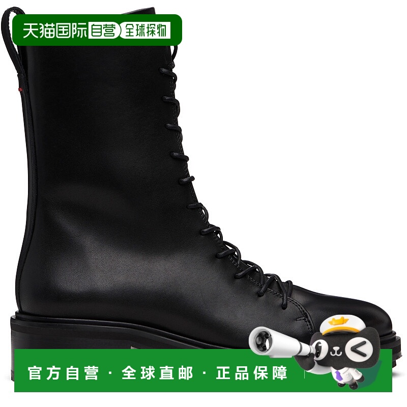 1h可退 潮奢 aeyde 女士 黑色 Isa Leather Lace-Up 踝靴 A11ABIS