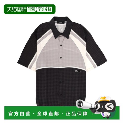 AMIRI 男士衬衫 AMTOSH1033BLACK SS2026 黑色 Ma Quad Panel Shi
