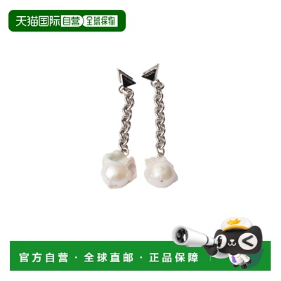 PRADA 女士耳饰 1IO3602HA5F0Y4P SS2026 白色珍珠 属耳环