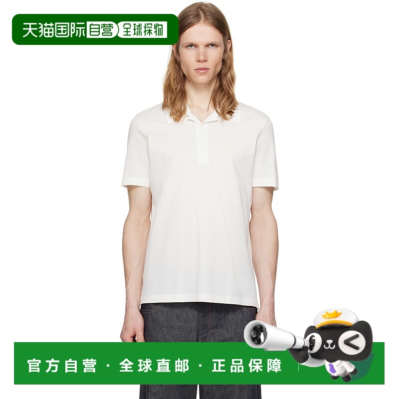 1h可退 潮奢 Courreges 男士 白色 AC Pique Polo 衫 125JPO036JS