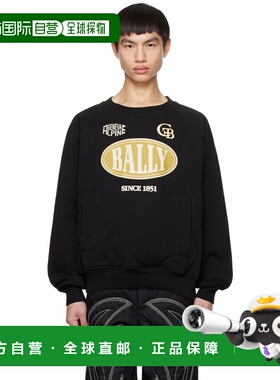 1h可退 潮奢 Bally 巴利 男士 黑色印花套头衫 MJE02NCO205U901BL