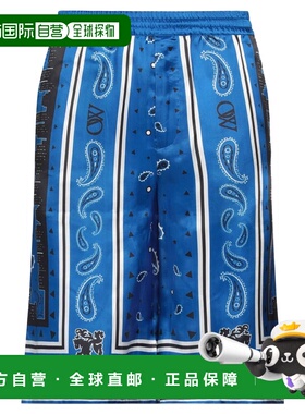 潮奢 off-white 男士 短裤 blue蓝色 舒适时尚