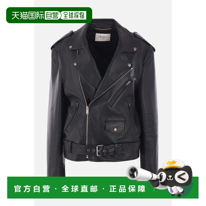 1h可退 潮奢 Saint Laurent 圣罗兰 女士 翻领长袖皮夹克 825533Y