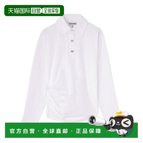 GANNI 女士POLO衫 A1170009151 AW2026 白色 长袖【付后1h可退】