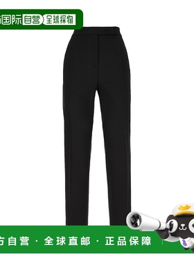 1h可退 潮奢 MaxMara 麦斯玛拉 女士 黑色羊毛混纺长裤 CIRO008