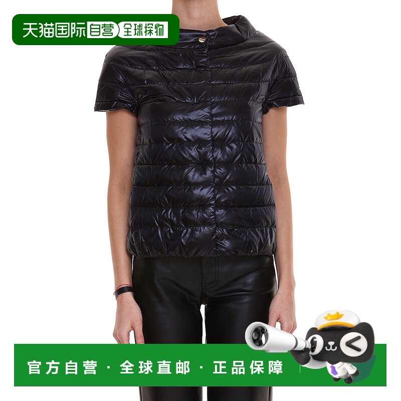 HERNO 女士夹克 PI0003DIC120179300 SS2025 黑色 短袖羽绒服