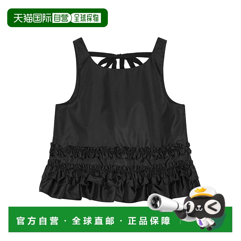 GANNI 女士背心吊带 W0564099 AW2025 黑色 Nylon Tank Top