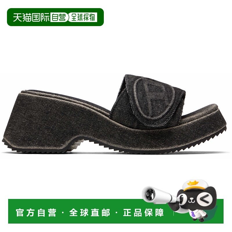 1h可退 潮奢 Diesel 迪赛 女士 黑色 Sa-Oval D Pf W 凉鞋 Y03284