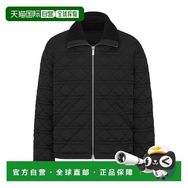 1h可退 DIOR 男士夹克 513C408A6475C900 SS2025 黑色 拉链藤格图