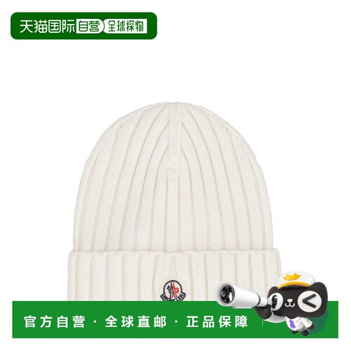 MONCLER 女士帽子 3B00036A9327030 AW2026 白色 Wool beanie wit