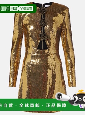 1h可退 潮奢 REBECCA VALLANCE 女士 Gloria 花朵装饰珠片迷你连