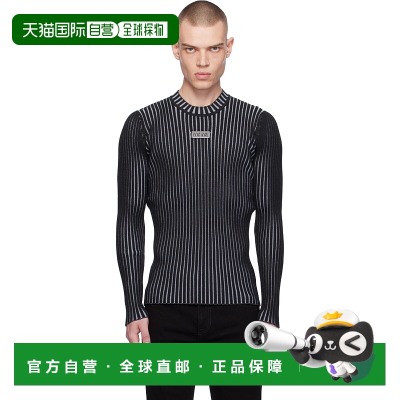 1h可退 潮奢 Versace Jeans 范思哲 男士 黑色 Logo Slim-Fit Rib