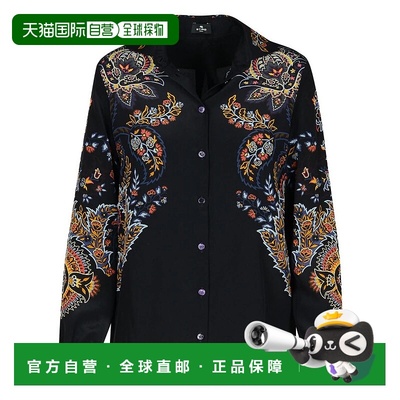 1h可退 ETRO 女士衬衫 WRIA0019AK434X0810 AW2024 黑色 长袖印花