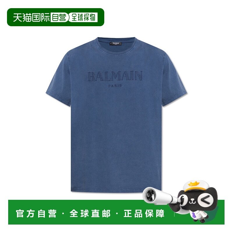 BALMAIN 男士T恤 DH1EG010BC72SOS SS2025 蓝色 dress