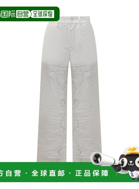 1h可退 MARINE SERRE 女士休闲裤 UPA056AWH10-0 SS2025 白色