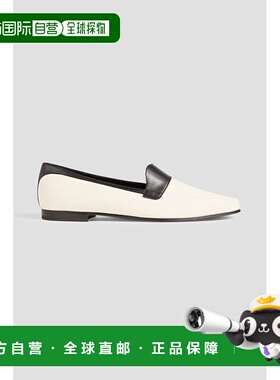 1h可退 潮奢 KHAITE 女士 Pippen 皮革边帆布乐福鞋 F4040159NATU