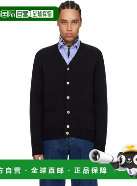 1h可退 潮奢 Drake's 男士 海军蓝 Lambswool 6 Button 开衫 DR2A