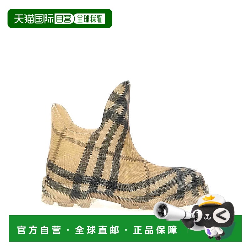 BURBERRY 女士靴子 8096406 AW2024 浅棕色 Check Ankle Boots