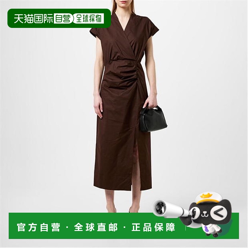 1h可退 潮奢 Marella 女士 V领中长缠绕式连衣裙