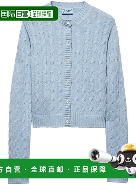 PRADA 女士针织毛衣 P25N0615R2F0013 AW2024 蓝色 CARDIGAN IN C