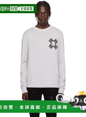 1h可退 潮奢 AMIRI 男士 灰色 MA Quad 毛衣 AMKNCW1072