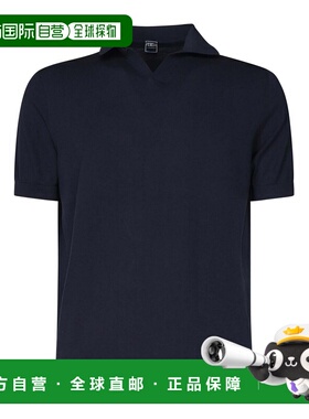 FEDELI 男士针织毛衣 8UED5914626 SS2025 深蓝色 Open Neck Polo