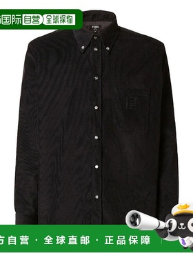 FENDI 男士衬衫 FS1296ATEF01 SS2026 黑色 Fendi Comfort Fit Ne