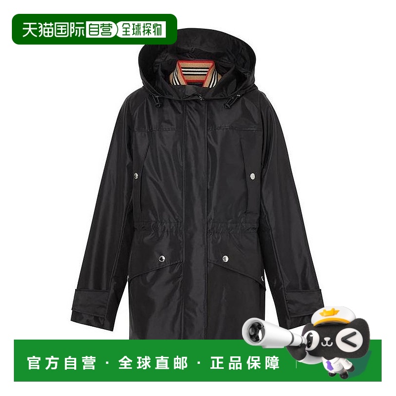 1h可退 BURBERRY 女士外套 80187631 AW2023 黑色 连帽大衣
