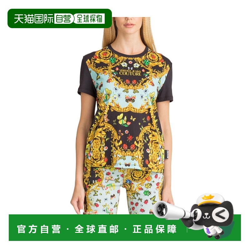 1h可退 VERSACE 女士衬衫 B2HUA7EP36242112 AW2023 花色 徽标细T