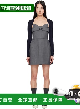 1h可退 潮奢 SHUSHU TONG 女士 灰色 Double Bow Sling 连衣裙 FS