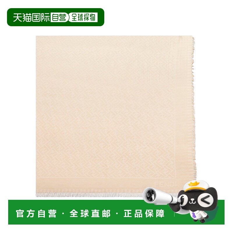 FENDI 女士围巾 FXT333AV9KF1DY0 SS2025 浅棕色 Fringed Edge Ff