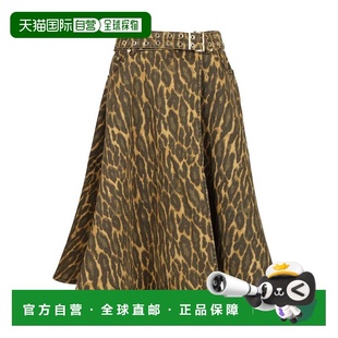 GANNI 女士半身裙 A1090089894 SS2026 黑色 Ganni Leopard Skirt