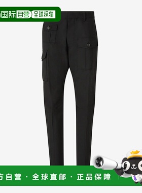 DSQUARED2 男士休闲裤  AW2024黑色直筒裤 S74KB0930S40320