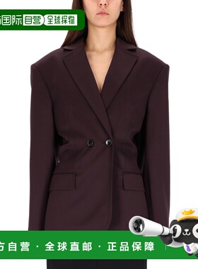 1h可退 潮奢 magda butrym 女士 直筒羊毛西装外套 104925BURGUND
