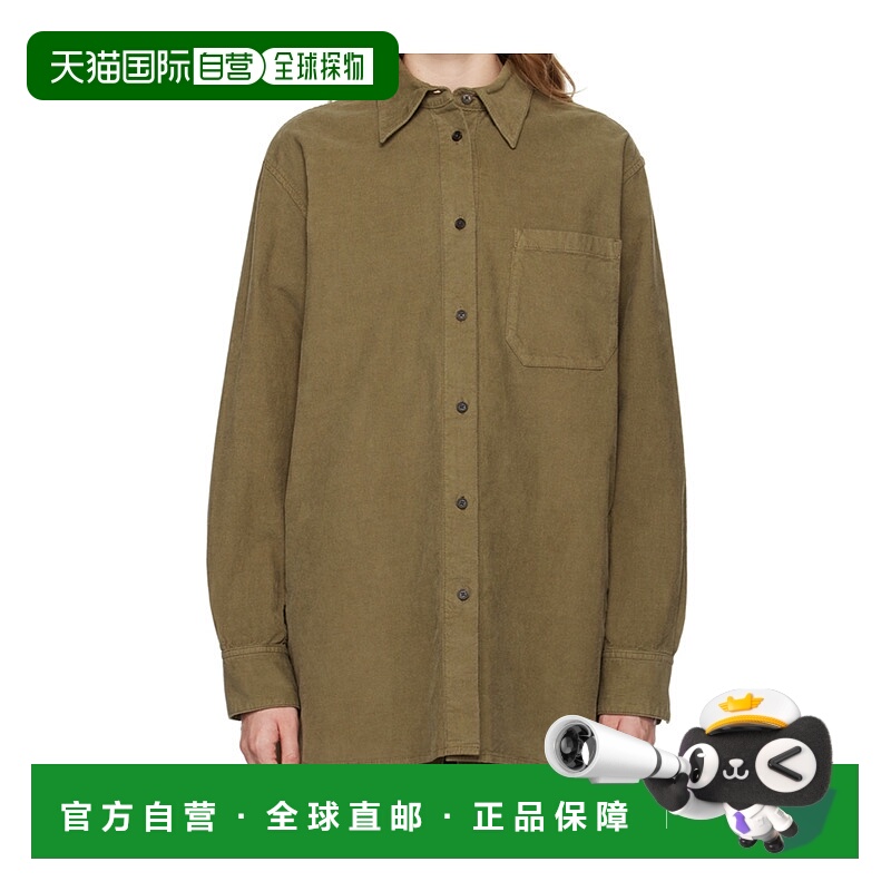 1h可退 THE ROW 女士衬衫 7553W2789KHK AW2024 棕色 长袖衬衫