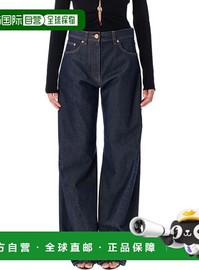 1h可退 潮奢 versace 范思哲 女士 標誌貼片寬褲 10208821A15341