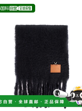 LOEWE 女士围巾 FSA6SS1W040BLACK SS2026 黑色 Scarf with patch