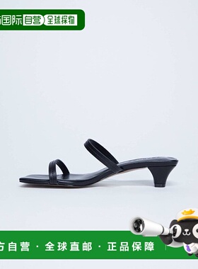 1h可退 潮奢 Topshop 女士 Izzy 圆锥鞋跟凉拖(黑色)高跟凉鞋