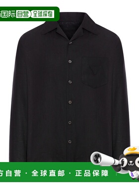 PRADA 男士衬衫 UCN44114H4SUMOF0002 SS2025黑色长袖