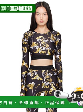 1h可退 潮奢 versace 范思哲 女士 黑色 Outline Barocco T 恤 E7