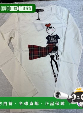 1h可退 MOSCHINO 女士T恤 W4B813CE1512A01 AW2021 白色 长袖T恤