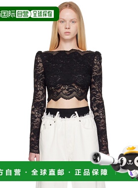 1h可退 潮奢 Rabanne 女士 黑色 Crop Top in Lace 上装 24AJTO84